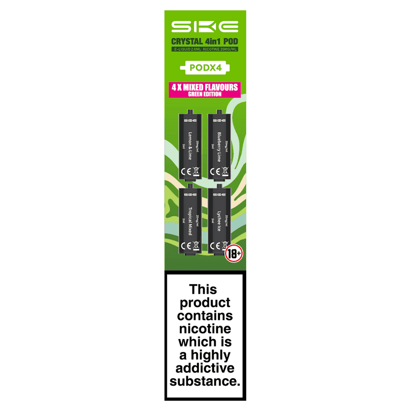 GREEN EDITION - SKE CRYSTAL 4IN1 PODS - PACK OF 4 - Vapeslough