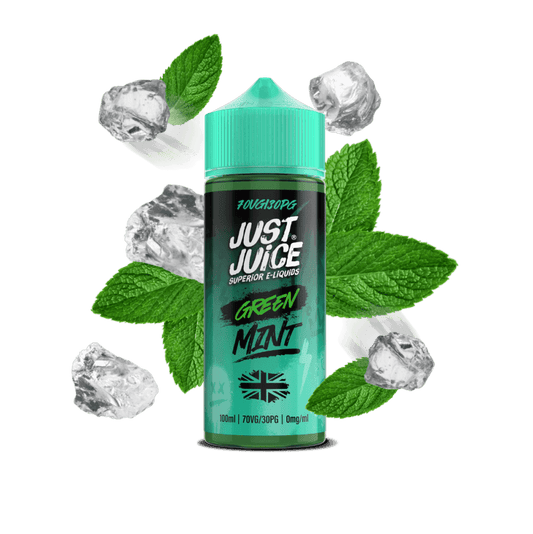 GREEN MINT 100ML SHORT FILL E-LIQUID BY JUST JUICE - Vapeslough
