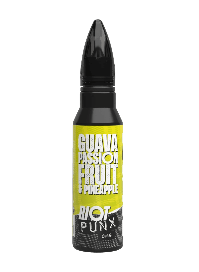 GUAVA, PASSIONFRUIT & PINEAPPLE - PUNX 50ML SHORT FILL E-LIQUID BY RIOT SQUAD - Vapeslough