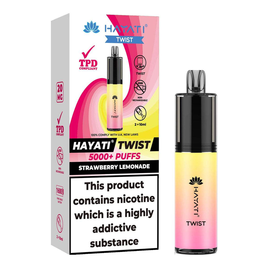 STRAWBERRY LEMONADE - HAYATI TWIST 5000 DISPOSABLE VAPE - 20MG(2%)