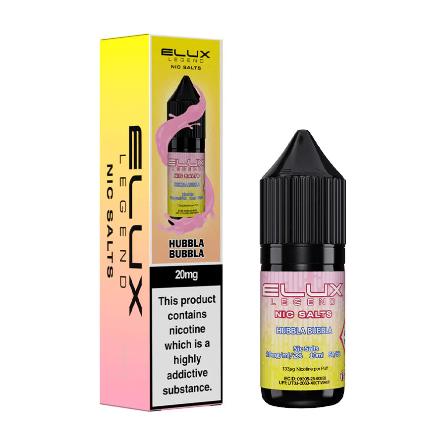 HUBBLA BUBBLA 10ML NIC SALT BY ELUX LEGEND 10MG(1%) | 20MG(2%)