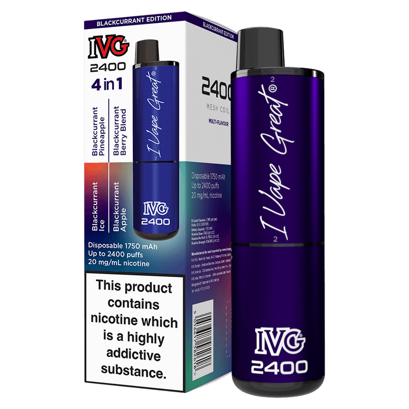 BLACKCURRANT EDITION - IVG 2400 DISPOSABLE VAPE - 20MG(2%)