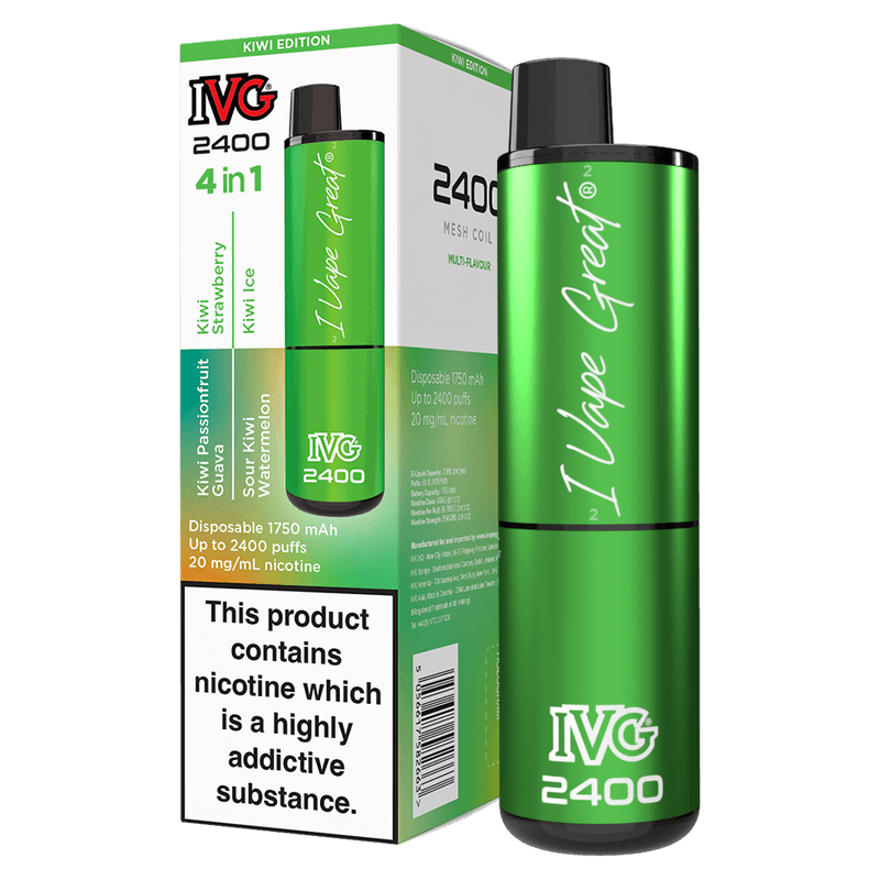 KIWI EDITION - IVG 2400 DISPOSABLE VAPE - 20MG(2%)