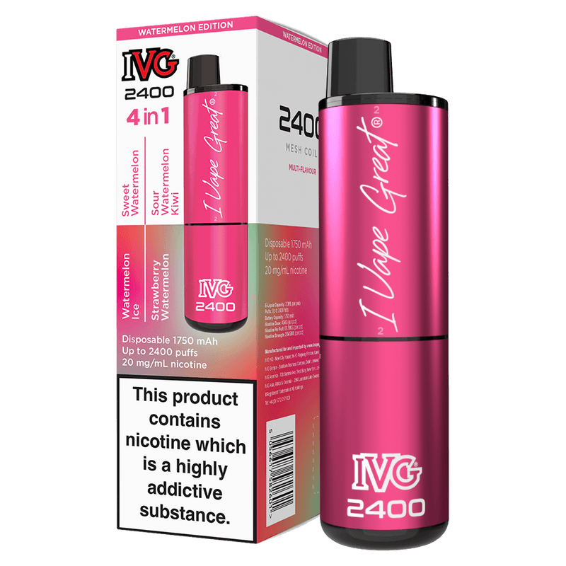 WATERMELON EDITION - IVG 2400 DISPOSABLE VAPE - 20MG(2%)