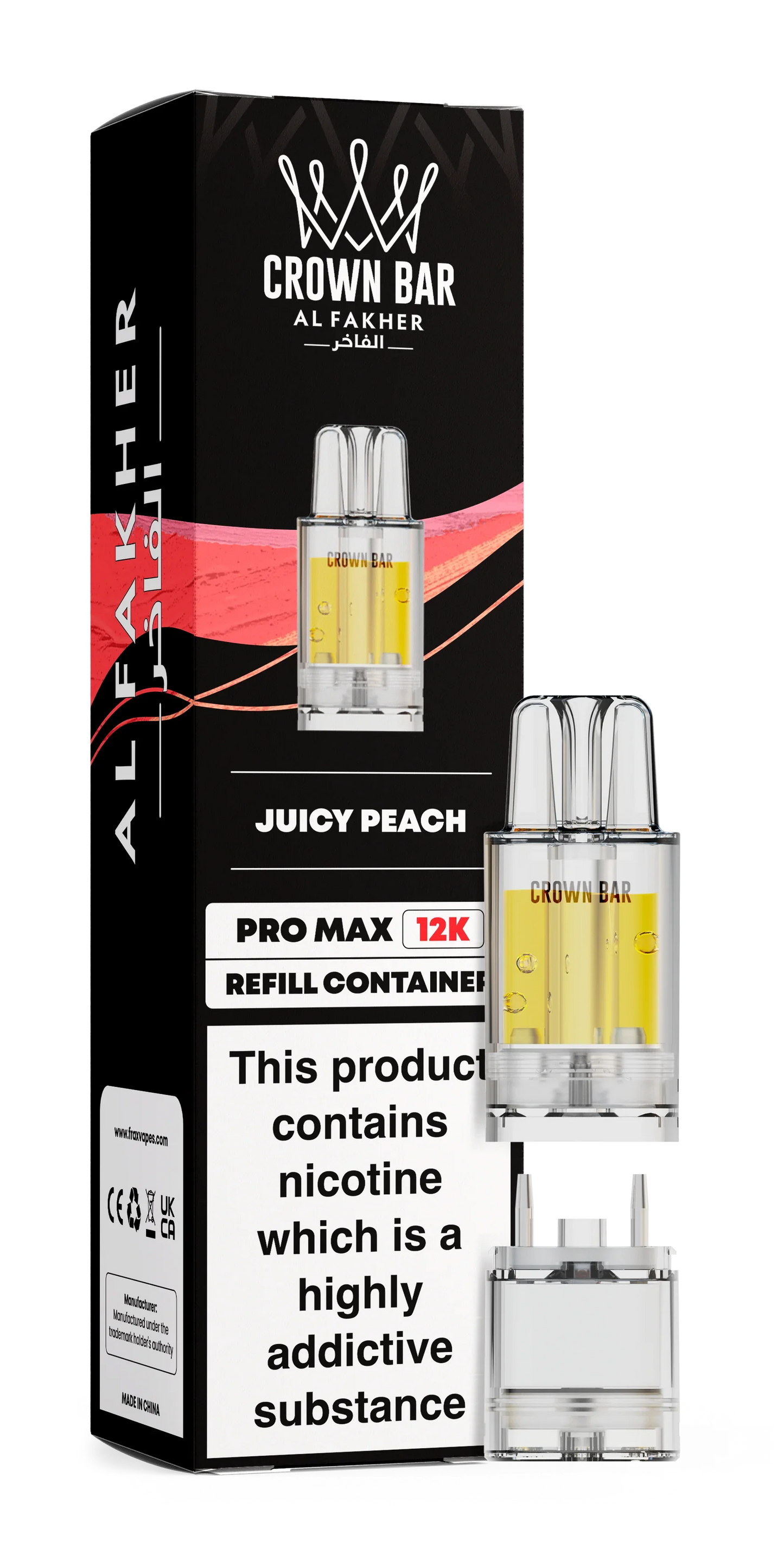 Juicy Peach Al Fakher Crown Bar Pro Max 12K Refill Pod - Vapeslough
