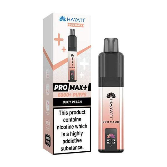 JUICY PEACH - HAYATI PRO MAX+ DISPOSABLE VAPE - 20MG(2%) - Vapeslough