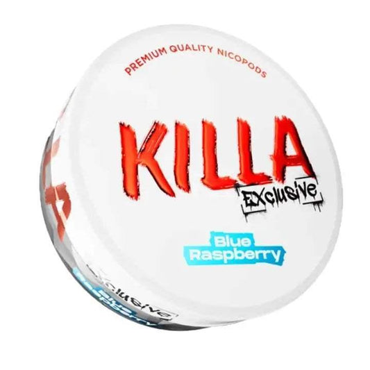 KILLA EXCLUSIVE BLUE RASPBERRY NICOTINE POUCHES - 20PCS - 12.8MG - Vapeslough
