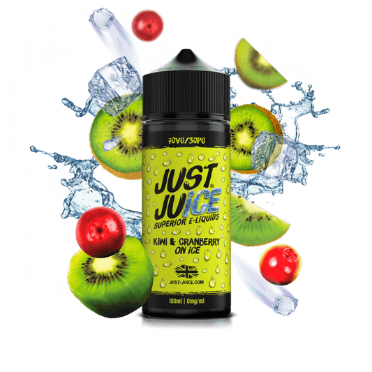 KIWI & CRANBERRY ON ICE 100ML SHORT FILL E-LIQUID BY JUST JUICE - Vapeslough