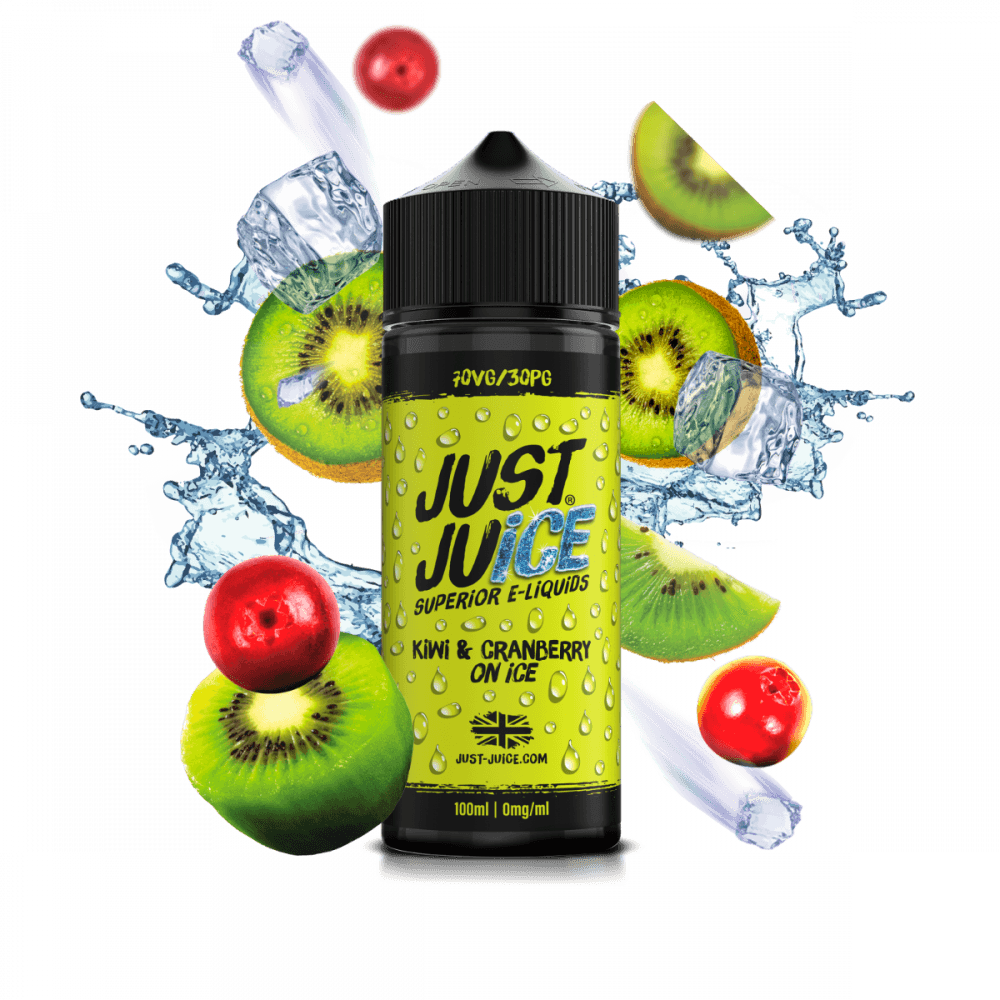 KIWI & CRANBERRY ON ICE 100ML SHORT FILL E-LIQUID BY JUST JUICE - Vapeslough