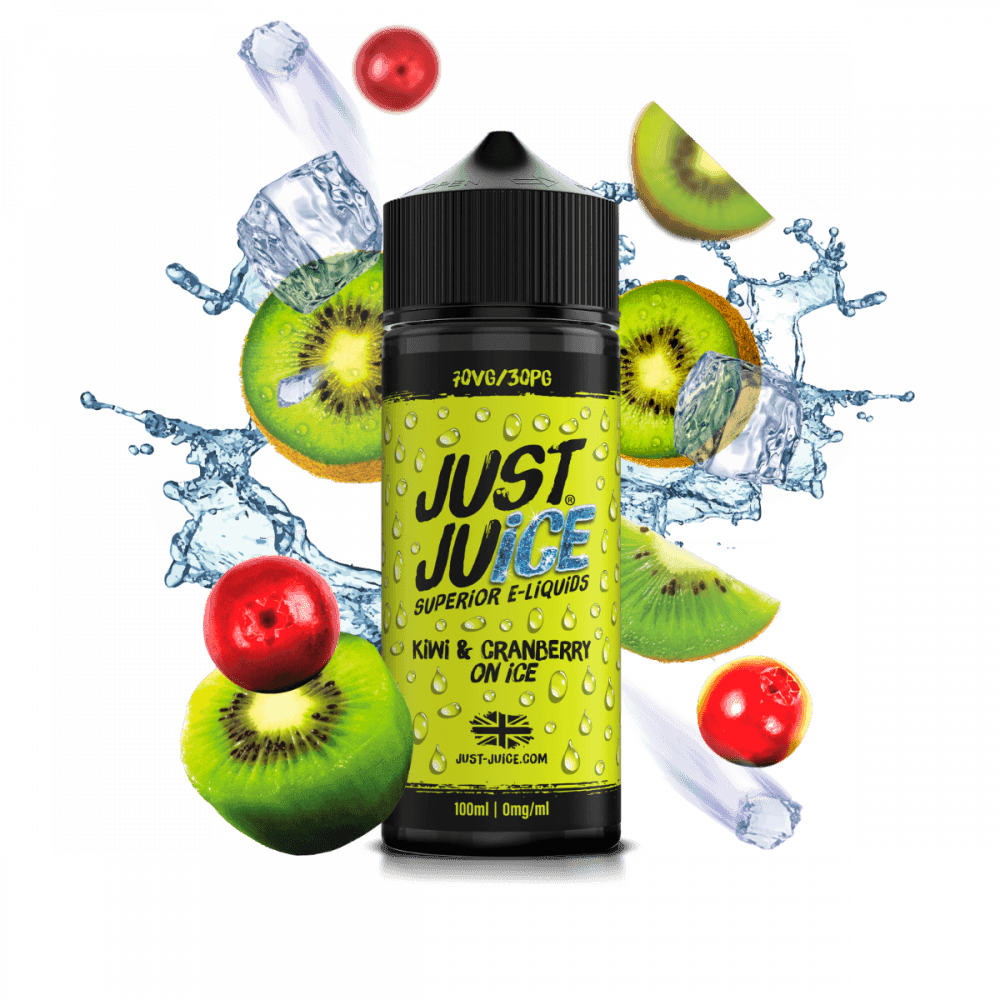 KIWI & CRANBERRY ON ICE 100ML SHORT FILL E-LIQUID BY JUST JUICE - Vapeslough