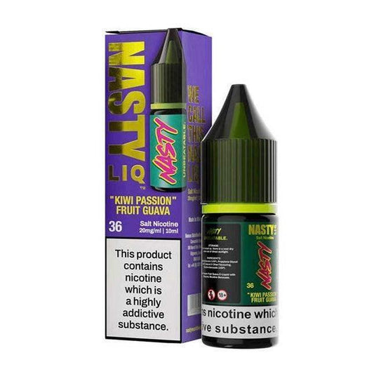 KIWI PASSION FRUIT GUAVA 10ML E LIQUID NICOTINE SALT BY NASTY LIQ - Vapeslough