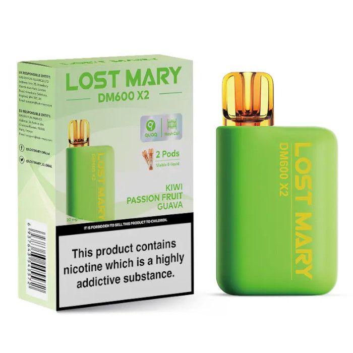 KIWI PASSION FRUIT GUAVA - LOST MARY DM600 X2 DISPOSABLE VAPE BY LOST MARY - 2% (20MG) - Vapeslough