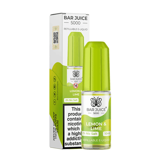LEMON & LIME 10ML E LIQUID NICOTINE SALT BY BAR JUICE 5000 - Vapeslough