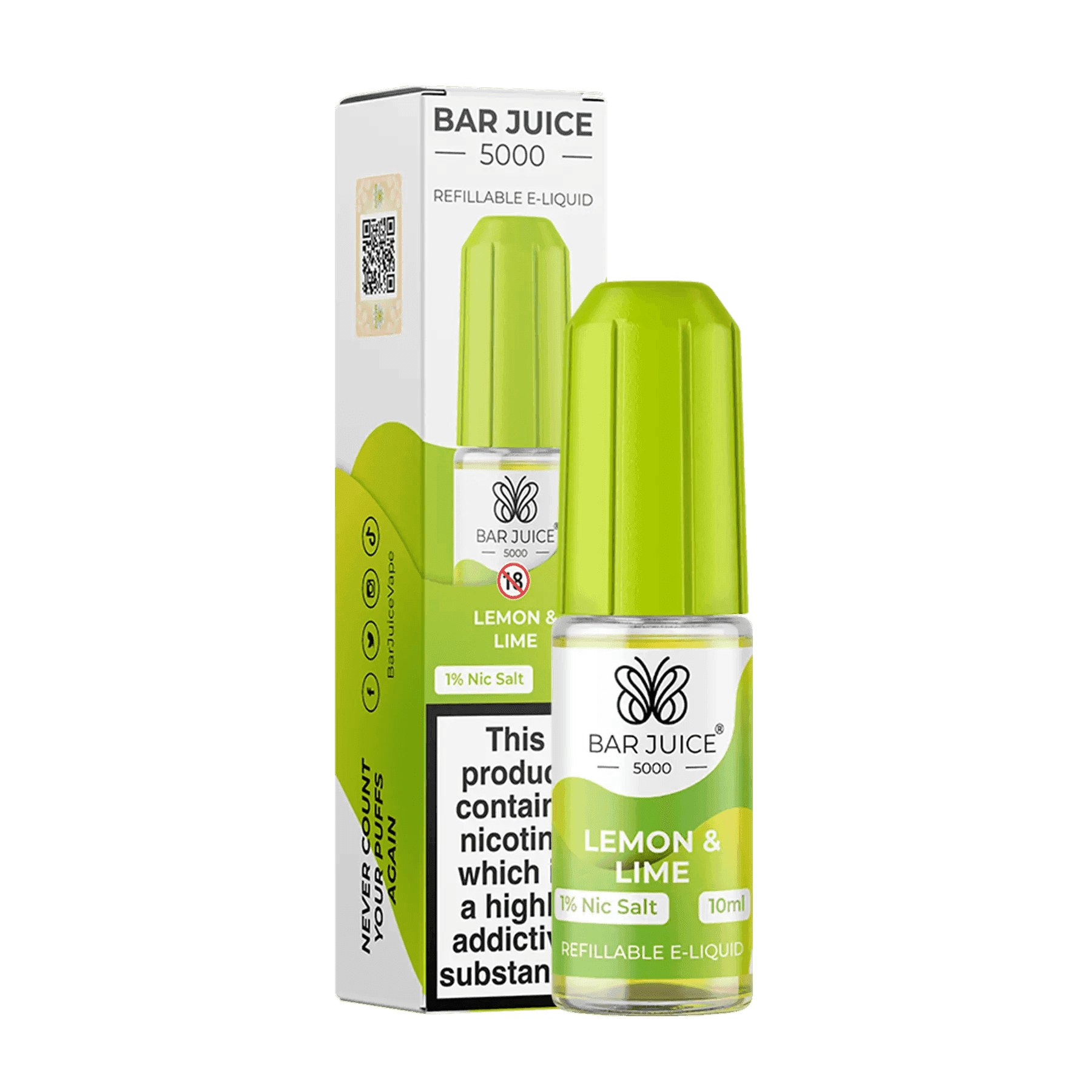 LEMON & LIME 10ML E LIQUID NICOTINE SALT BY BAR JUICE 5000 - Vapeslough