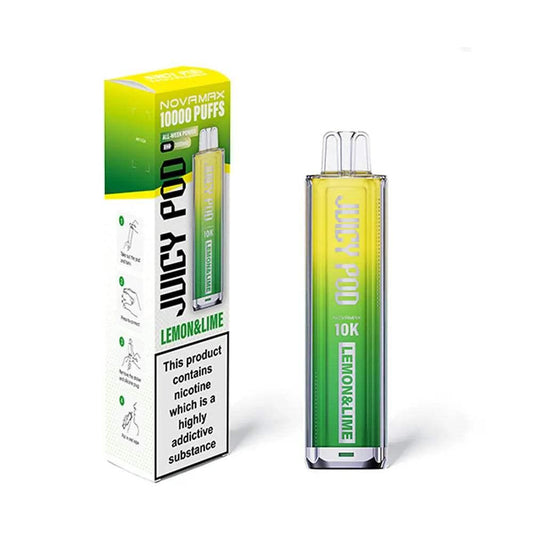LEMON & LIME - JUICY POD NOVAMAX 10K PRE-FILLED VAPE KIT - Vapeslough
