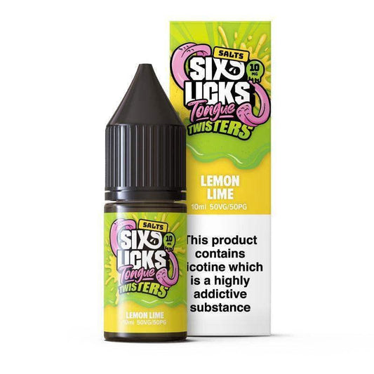 LEMON LIME - 10ML NIC SALT E-LIQUID - 10MG|20MG BY SIX LICKS TONGUE TWISTERS - Vapeslough