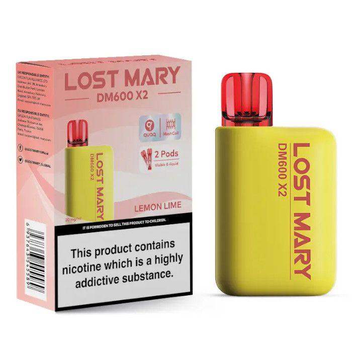 LEMON LIME - LOST MARY DM600 X2 DISPOSABLE VAPE BY LOST MARY - 2% (20MG) - Vapeslough