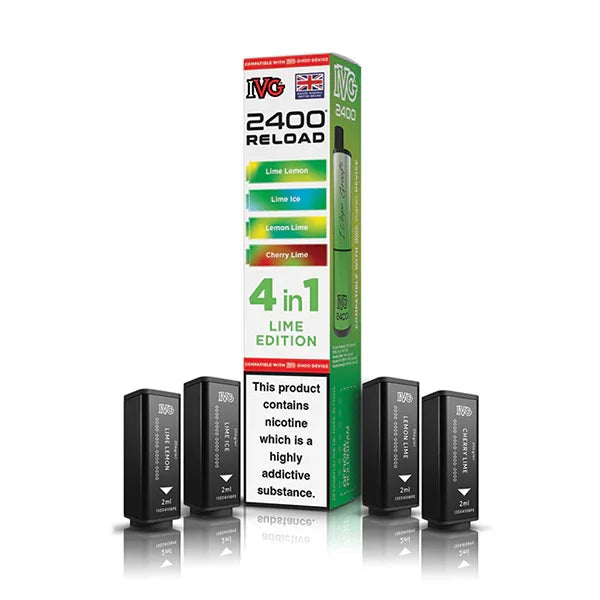 Lime Edition IVG 2400 Reload 4-in-1 Prefilled Pods - Vapeslough