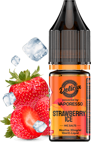 STRAWBERRY ICE - 10ML NIC SALT E-LIQUID BY DELICIU VAPORESSO - 10MG|20MG