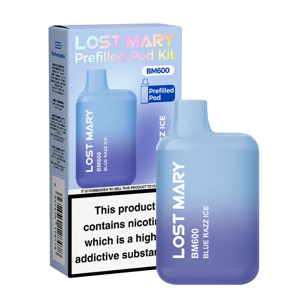 BLUE RAZZ ICE - LOST MARY BM600 PREFILLED POD KIT