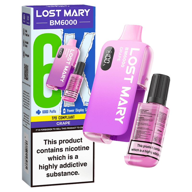 GRAPE - LOST MARY BM6000 DISPOSABLE VAPE - 20MG(2%)