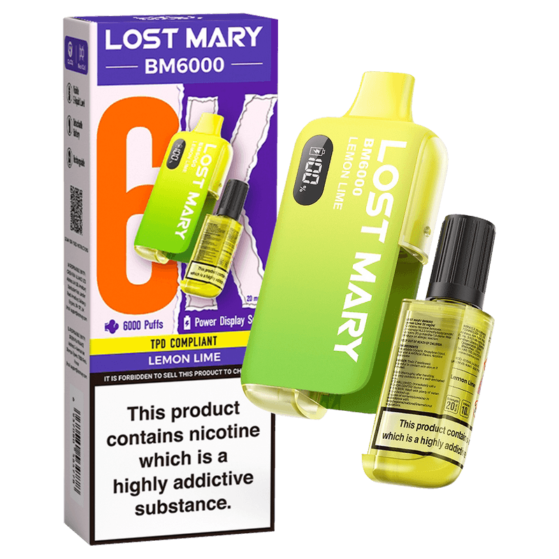 LEMON LIME - LOST MARY BM6000 DISPOSABLE VAPE - 20MG(2%)