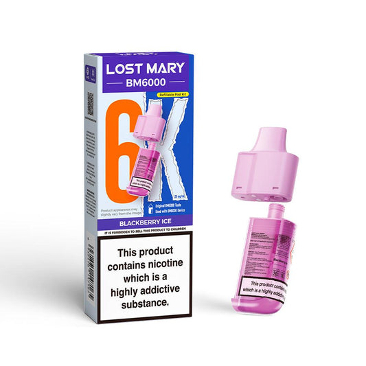 LOST MARY BM6000 v2 BLACKBERRY ICE VAPE POD - 20mg - Vapeslough