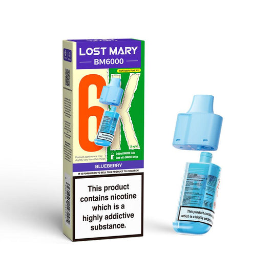 LOST MARY BM6000 v2 BLUEBERRY VAPE POD - 20mg - Vapeslough