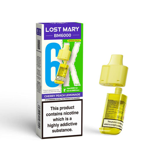 LOST MARY BM6000 v2 CHERRY PEACH LEMONADE VAPE POD - 20mg - Vapeslough