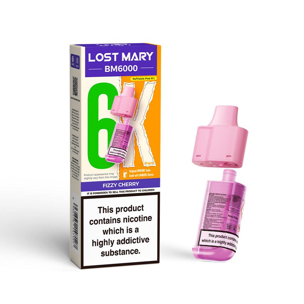 LOST MARY BM6000 v2 FIZZY CHERRY VAPE POD - 20mg - Vapeslough