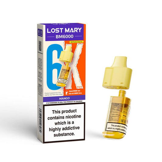 LOST MARY BM6000 v2 MANGO VAPE POD - 20mg - Vapeslough