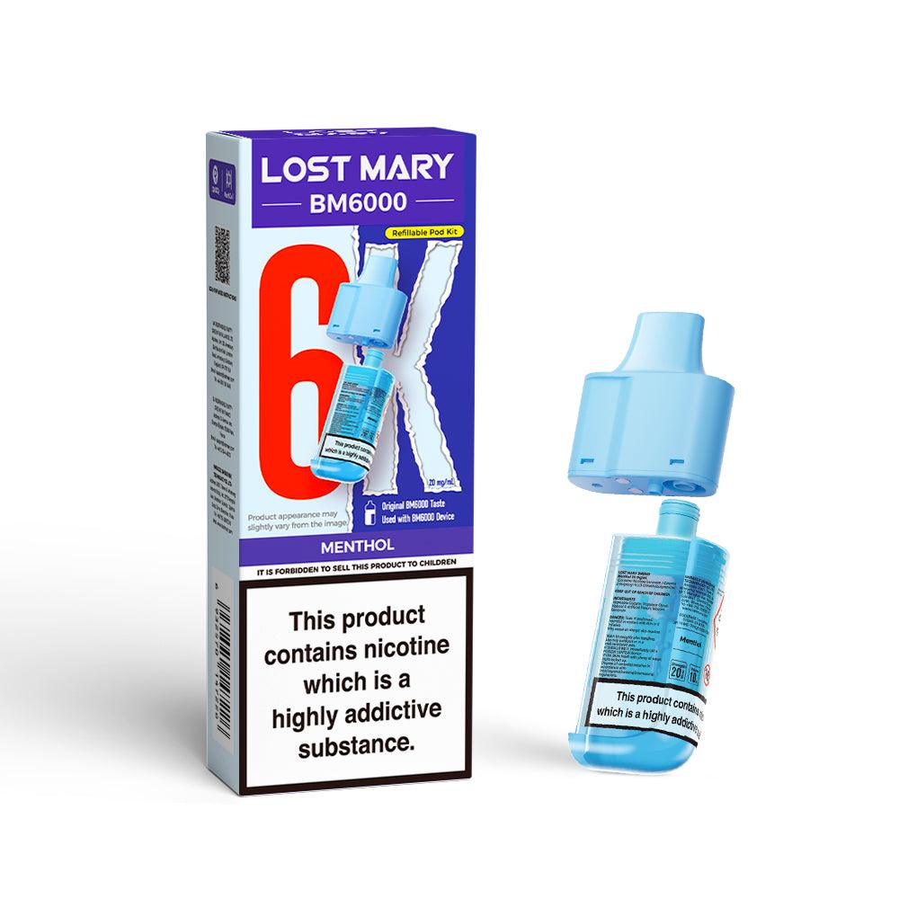 LOST MARY BM6000 v2 MENTHOL VAPE POD - 20mg - Vapeslough