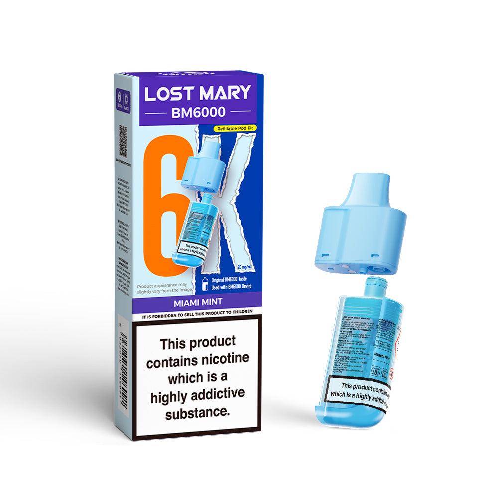 LOST MARY BM6000 v2 MIAMI MINT VAPE POD - 20mg - Vapeslough