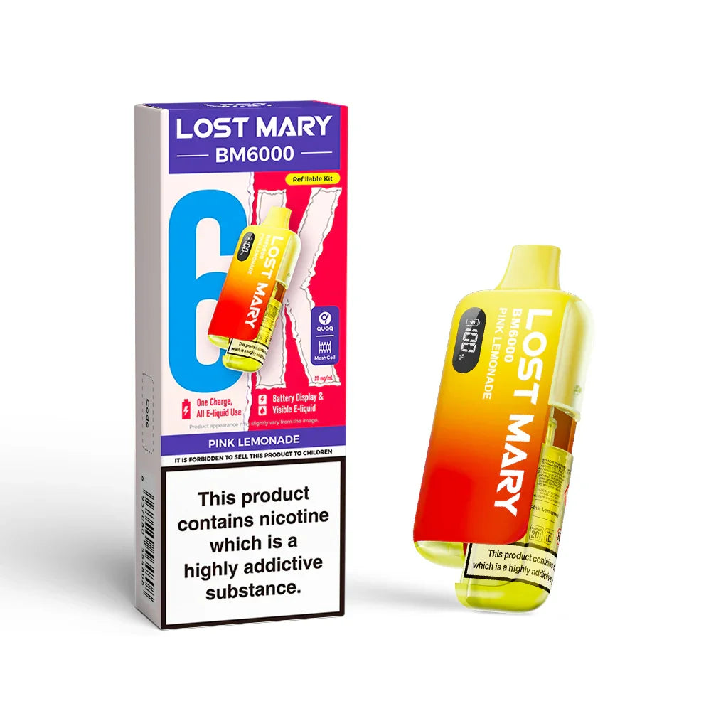 LOST MARY BM6000 v2 PINK LEMONADE PRE-FILLED VAPE KIT - 20mg - Vapeslough