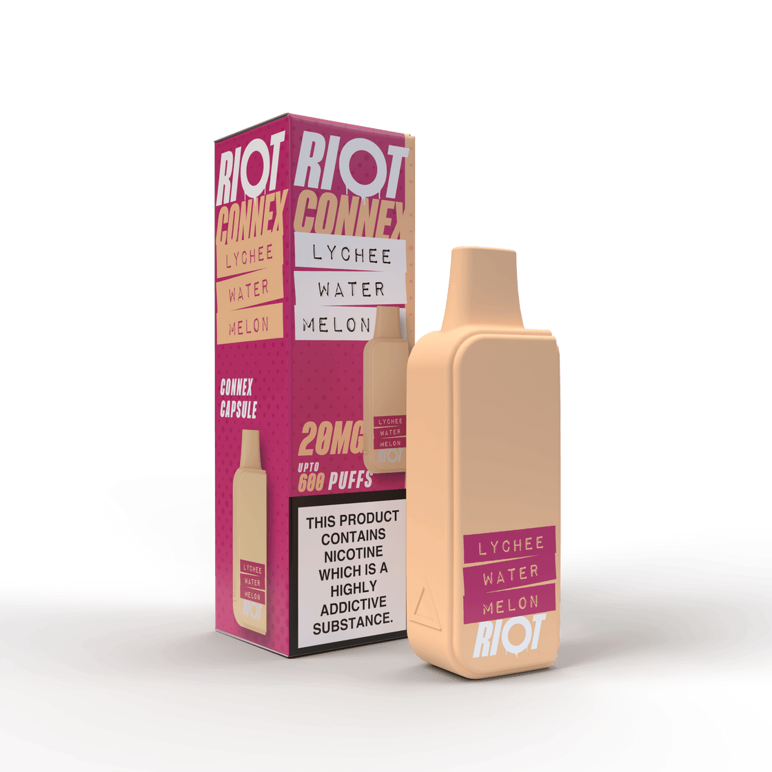 LYCHEE WATERMELON - RIOT CONNEX - PRE-FILLED POD - 600 PUFFS BY RIOT SQUAD - Vapeslough