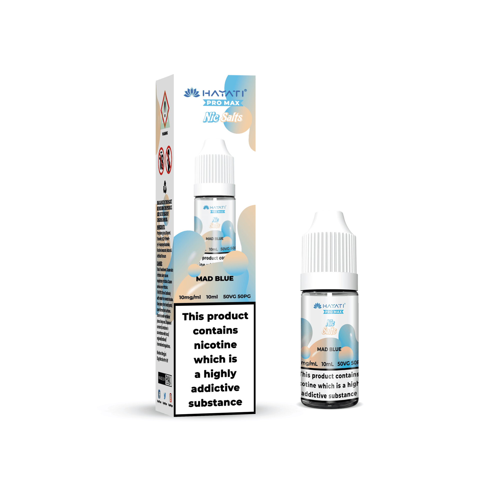 MAD BLUE 10ML NIC SALT BY HAYATI PRO MAX 10MG(1%) | 20MG(2%) - Vapeslough