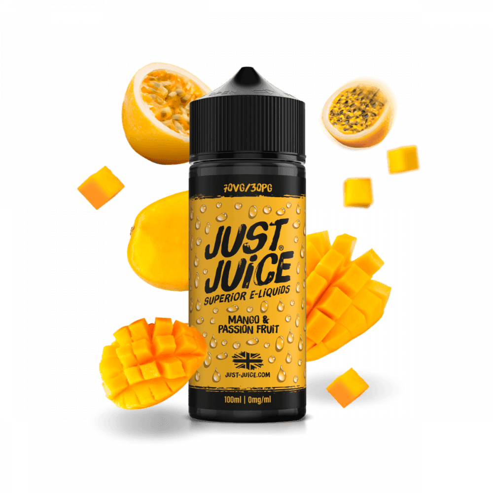 MANGO & PASSION FRUIT 100ML SHORT FILL E-LIQUID BY JUST JUICE - Vapeslough