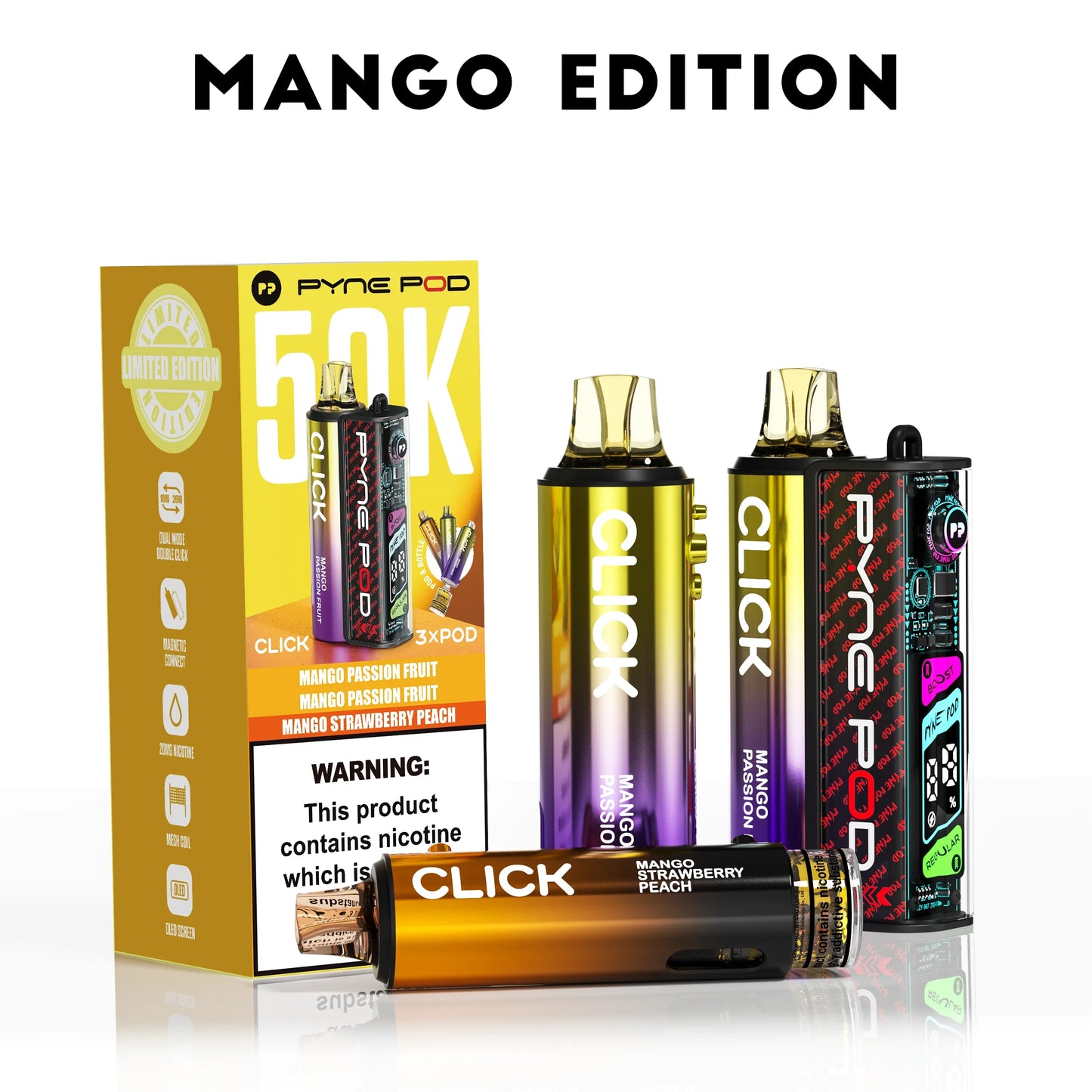 Mango Edition - Pyne Pod Click 50K Prefilled Pod Kit - Vapeslough