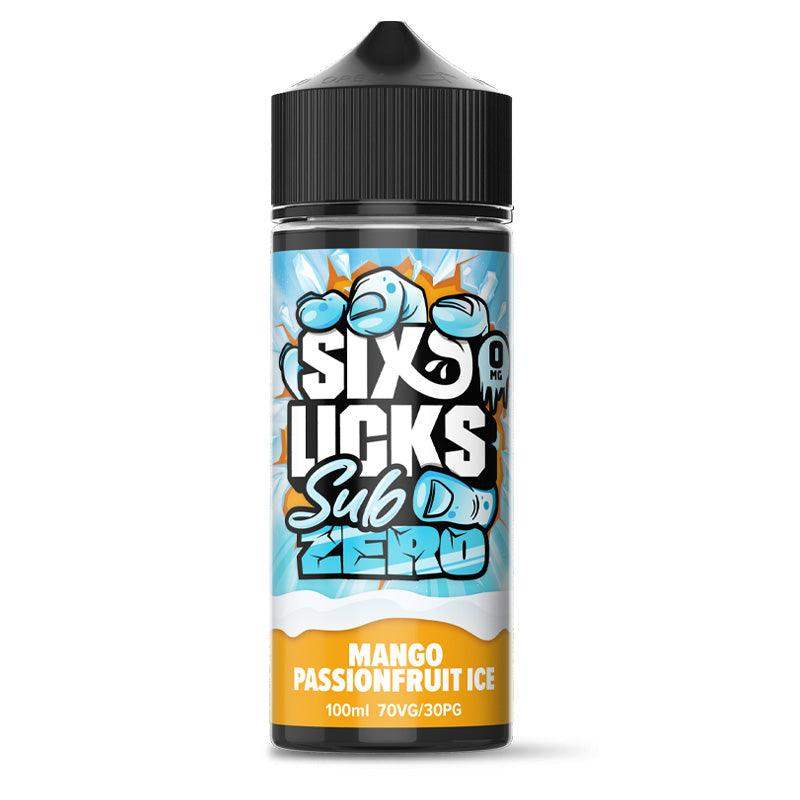 MANGO PASSIONFRUIT ICE - 100ML SHORT FILL E-LIQUID BY SIX LICKS SUB ZERO - Vapeslough