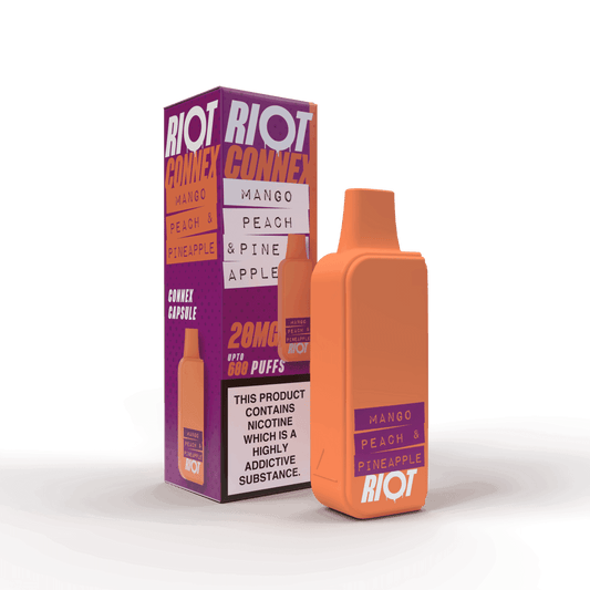 MANGO PEACH & PINEAPPLE - RIOT CONNEX - PRE-FILLED POD - 600 PUFFS BY RIOT SQUAD - Vapeslough