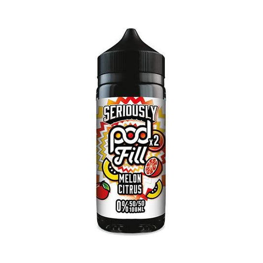 MELON CITRUS - SERIOUSLY POD FILL X2 - 100ML SHORT FILL - 50/50PG/VG E-LIQUID BY DOOZY - Vapeslough