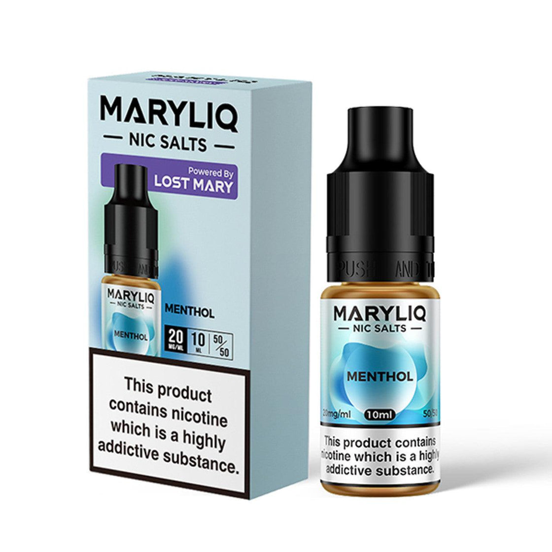 MENTHOL 10ML E-LIQUID NICOTINE SALT BY MARYLIQ - LOST MARY - Vapeslough
