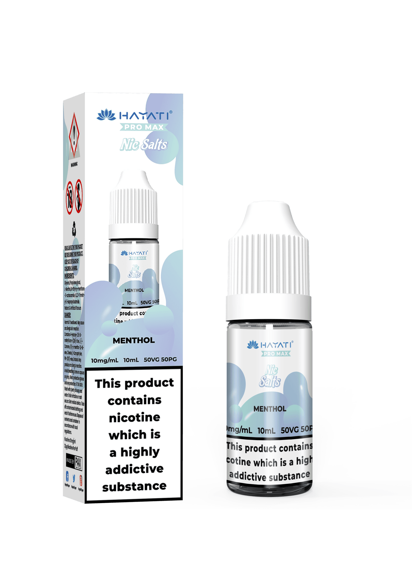 MENTHOL 10ML NIC SALT BY HAYATI PRO MAX 10MG(1%) | 20MG(2%) - Vapeslough