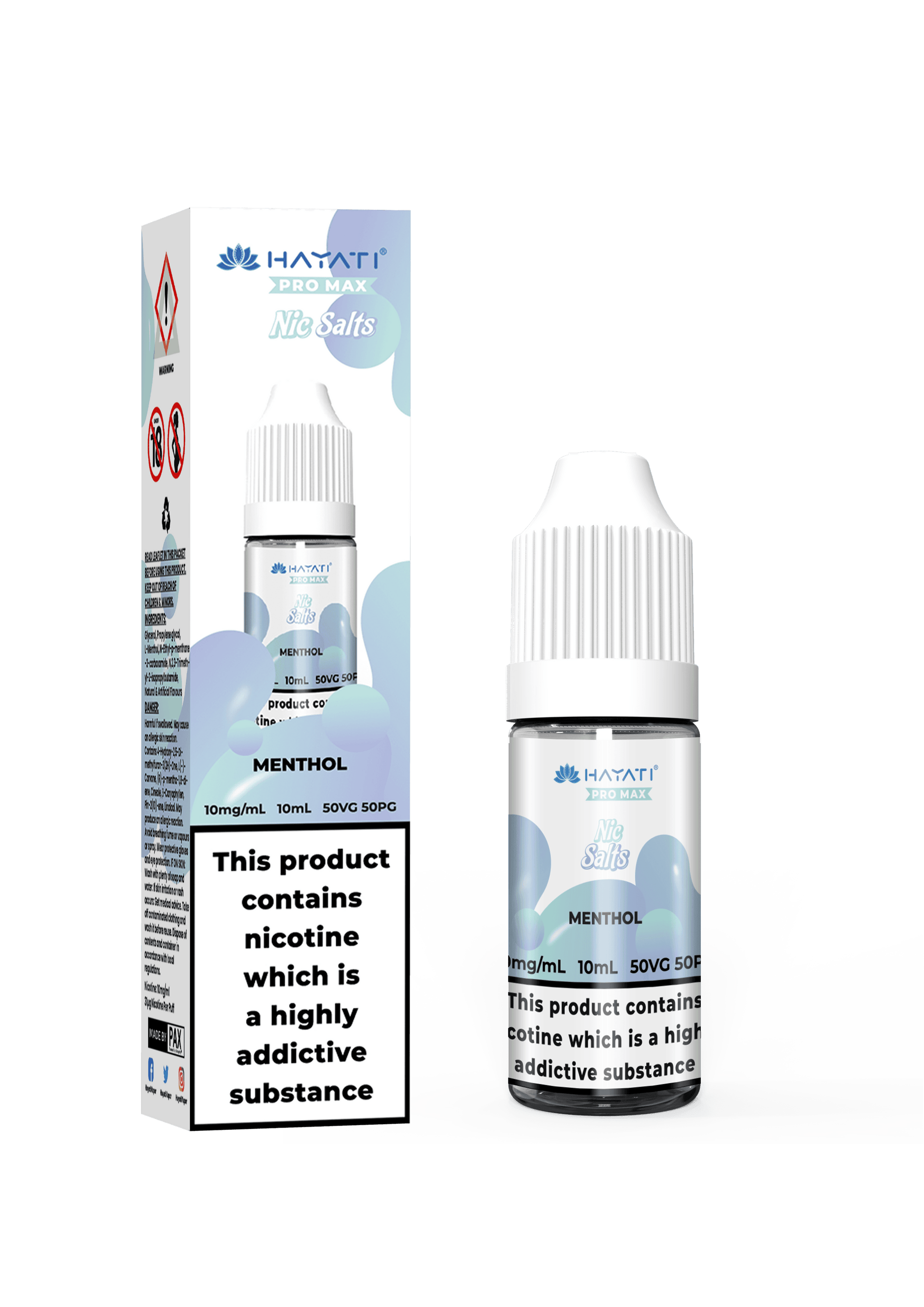 MENTHOL 10ML NIC SALT BY HAYATI PRO MAX 10MG(1%) | 20MG(2%) - Vapeslough