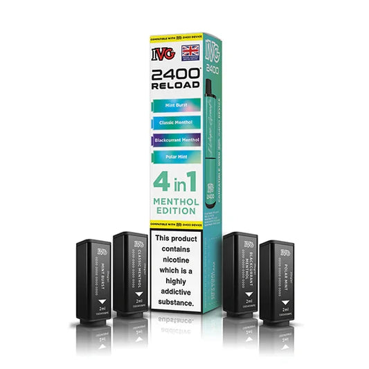 Menthol Edition IVG 2400 Reload 4-in-1 Prefilled Pods - Vapeslough