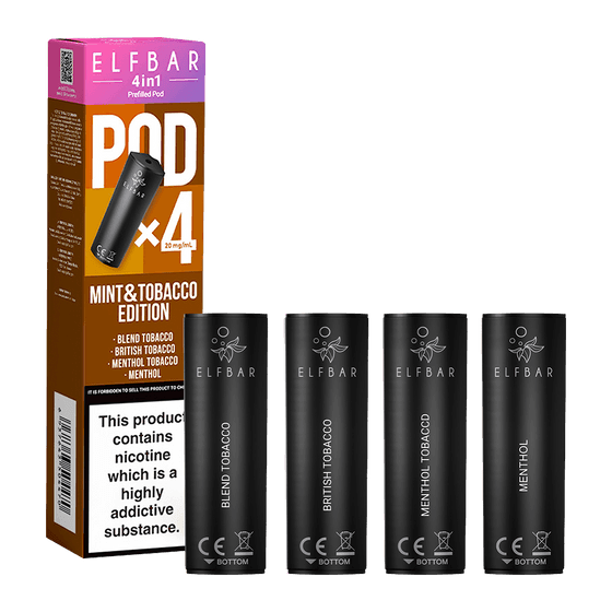 MINT & TOBACCO EDITION ELF BAR 4IN1 PODS - Vapeslough