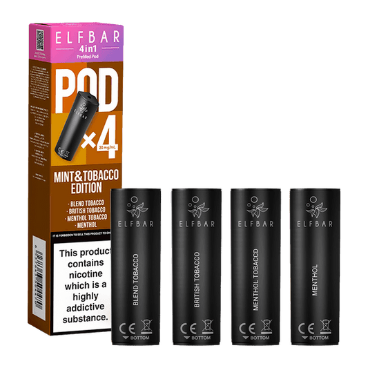 MINT & TOBACCO EDITION ELF BAR 4IN1 PODS - Vapeslough