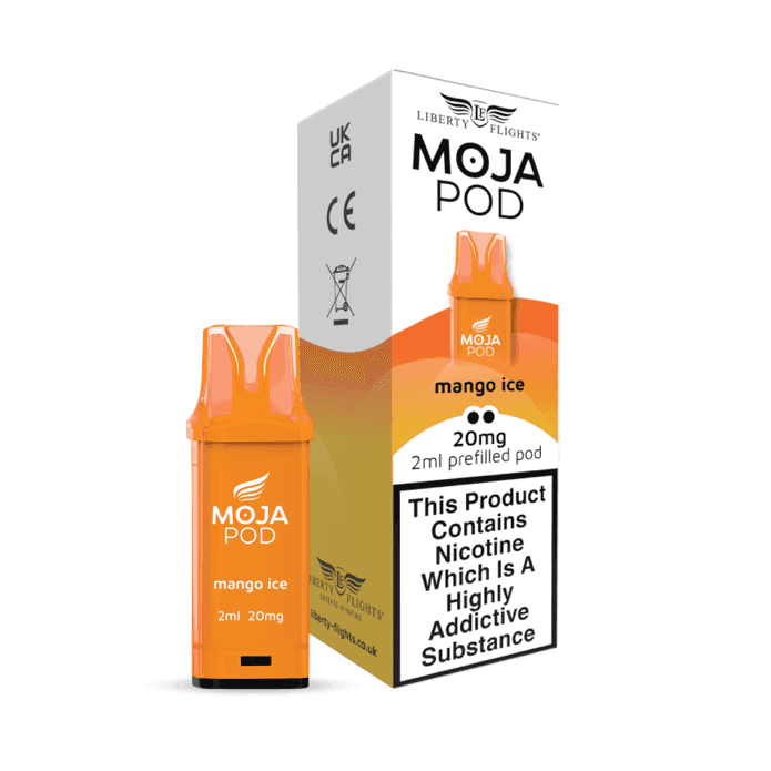 MOJA POD MANGO ICE PREFILLED POD 20MG(2%) BY LIBERTY FLIGHTS - Vapeslough