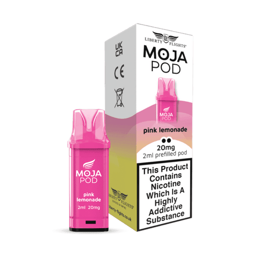 MOJA POD PINK LEMONADE PREFILLED POD 20MG(2%) BY LIBERTY FLIGHTS - Vapeslough