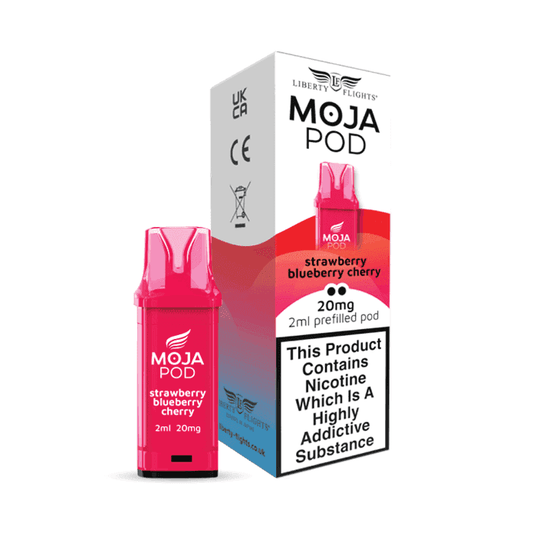 MOJA POD STRAWBERRY BLUEBERRY CHERRY PREFILLED POD 10MG(1%) BY LIBERTY FLIGHTS - Vapeslough